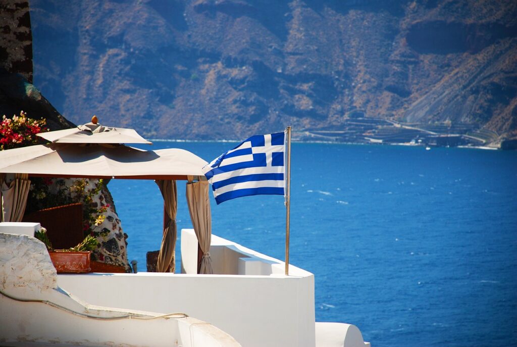 Santorini Greece flag